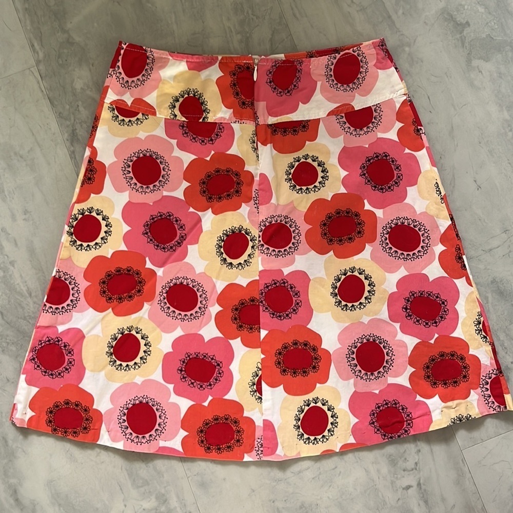 A. Byer High waist floral A-line skirt orange pink yellow white Size 3 Jr. EUC - Picture 3 of 6